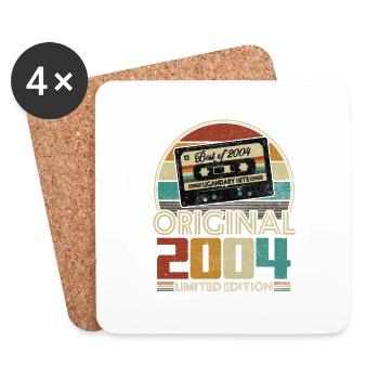 Original 2004 20e Anniversaire Cadeau Vintage - Dessous de verre (lot de 4) - blanc - Devant