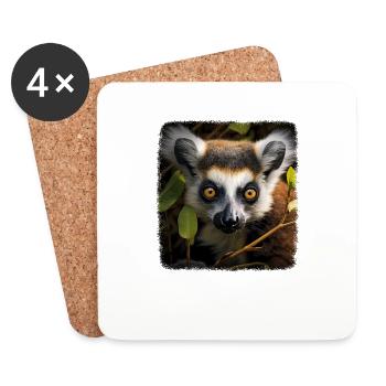 Kattas realistic Katta - Untersetzer (4er-Set) - Weiß - Vorne