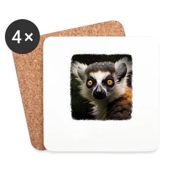 Kattas realistic Katta - Untersetzer (4er-Set) - Weiß - Vorne