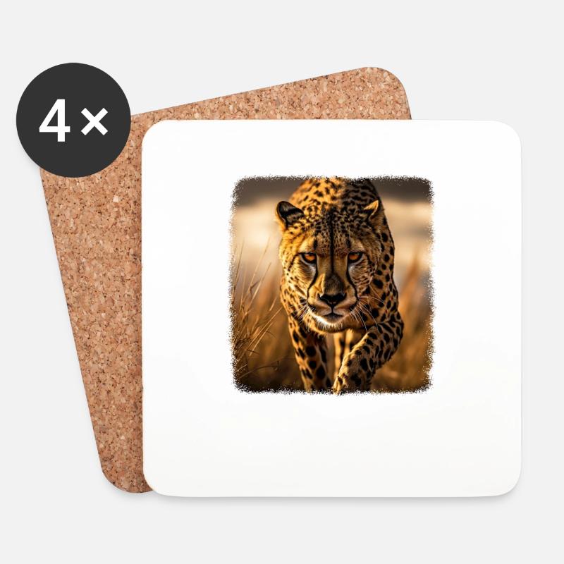 Geparde realistic Gepard - Untersetzer (4er-Set) - Weiß
