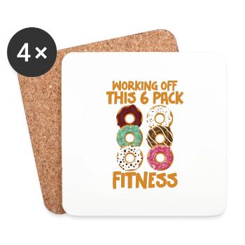 Working Off This 6 Pack Fitness 2 - Untersetzer (4er-Set) - Weiß - Vorne