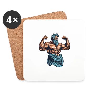 Bodybuilder Mythologie Musculation Muscles - Dessous de verre (lot de 4) - blanc - Devant