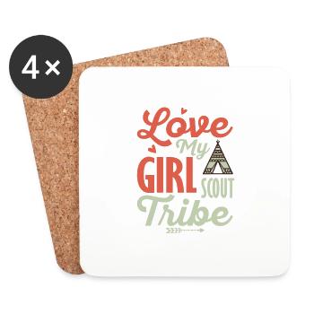 Girl Scout Tribe Pride: United in Scouting Tee - Coasters (set of 4) - white - Front