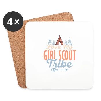 Girl Scout Sisterhood: Tribe Love Tee - Coasters (set of 4) - white - Front