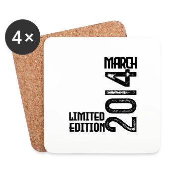 March 2014 Birthday Gift. March 2014. March - Coasters (set of 4) - white - Front