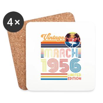Geburtstag März 1956.Geschenk März 1956.März 1956 - Untersetzer (4er-Set) - Weiß - Vorne