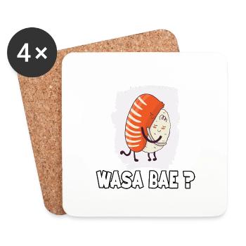 Kawaii Japan Sushi Motiv Nigiri Fan Sushi - Untersetzer (4er-Set) - Weiß - Vorne
