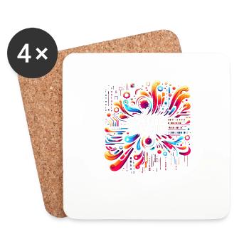 Accro au codage 12 - Dessous de verre (lot de 4) - blanc - Devant
