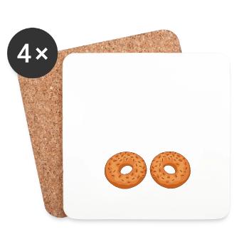 Bagel Gift Food Bagel - Coasters (set of 4) - white - Front
