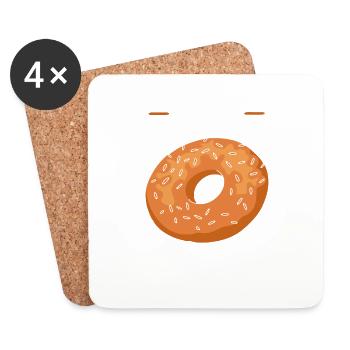 Bagel Gift Food Bagel - Coasters (set of 4) - white - Front