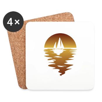 Sailing Ship Sailing Sailing Sailing Sailing Sailboat - Coasters (set of 4) - white - Front