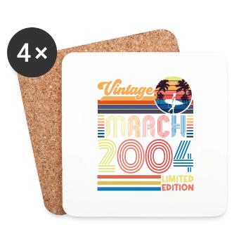 Birthday March 2004.Gift March 2004.March 2004 - Coasters (set of 4) - white - Front