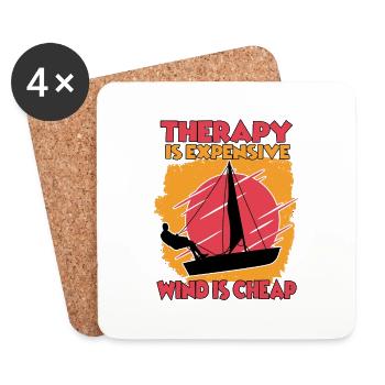 funny sailor hobby sailing boater motor boat - Coasters (set of 4) - white - Front