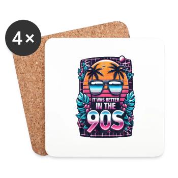 C’était mieux dans les années 90 - Dessous de verre (lot de 4) - blanc - Devant
