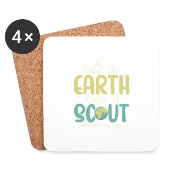 Scout Earth Champions: Raising Awareness Tee - Coasters (set of 4) - white - Front