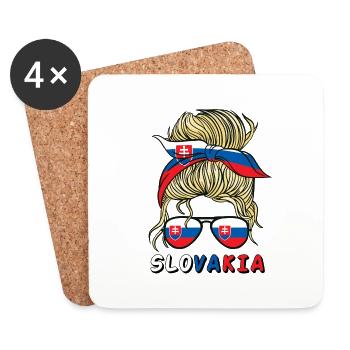 Slovenka Slovaquie Drapeau Filles Slovaque Fille Enfants - Dessous de verre (lot de 4) - blanc - Devant