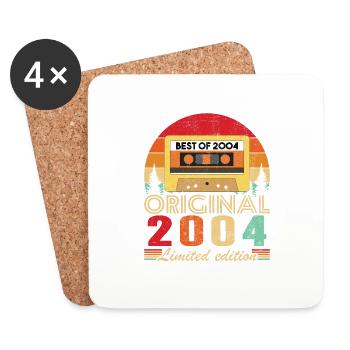 Original 2004 20e Anniversaire Cadeau Vintage - Dessous de verre (lot de 4) - blanc - Devant