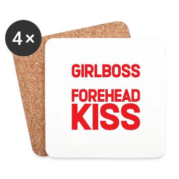 Même une girlboss a parfois besoin d’un baiser sur le front - Dessous de verre (lot de 4) - blanc - Devant