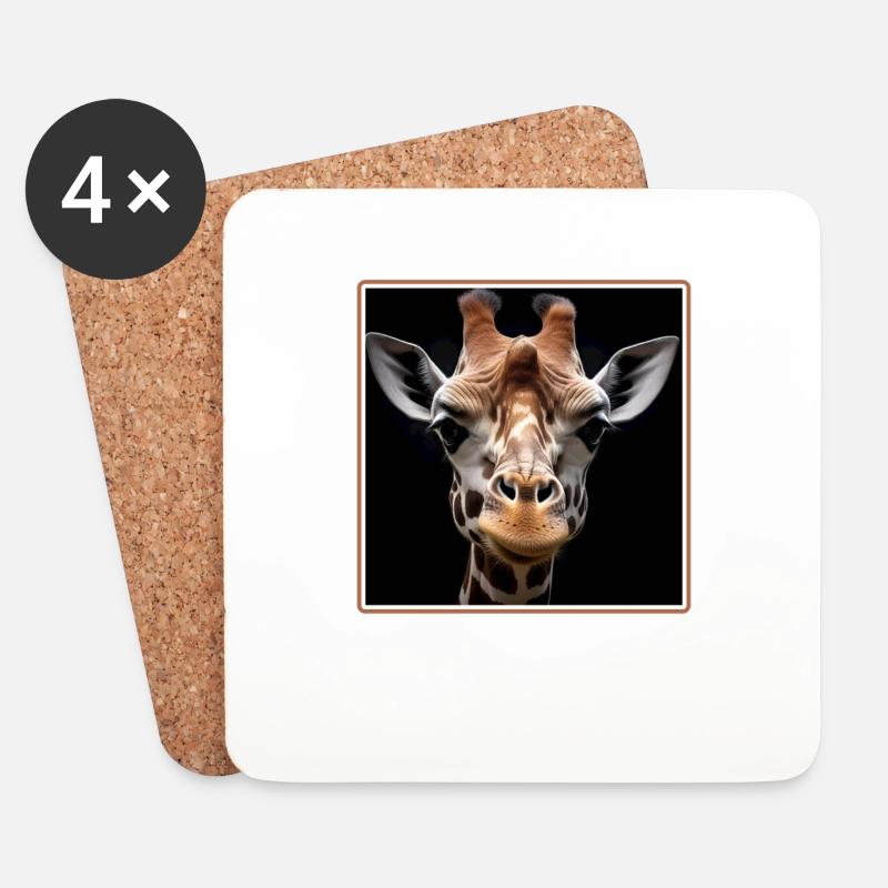Giraffen realistic Giraffe - Untersetzer (4er-Set) - Weiß