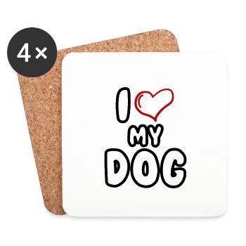 i love my dog - Untersetzer (4er-Set) - Weiß - Vorne