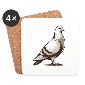 A Dove - The Most Beautiful Pigeon - Coasters (set of 4) - white - Front