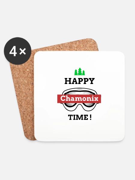 Happy Chamonix time - Coasters (set of 4) - white