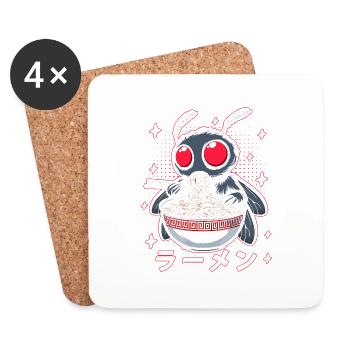 Mothman Ramen Nudeln - Untersetzer (4er-Set) - Weiß - Vorne