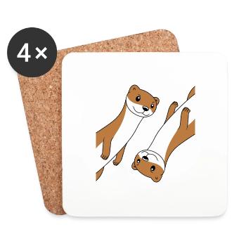 Humor little weasel - Coasters (set of 4) - white - Front