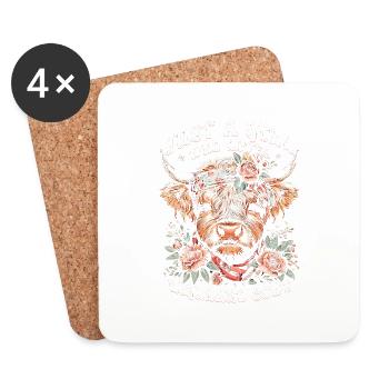 Just A Girl Who Loves Highland Cows - Coasters (set of 4) - white - Front
