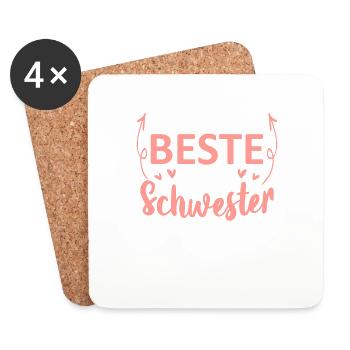 So Sieht Die Beste Schwester Der Welt Aus - Untersetzer (4er-Set) - Weiß - Vorne