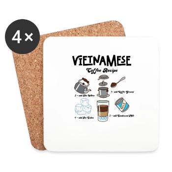 Vietnam Viet café Ca Phe vietnamien I cadeau - Dessous de verre (lot de 4) - blanc - Devant