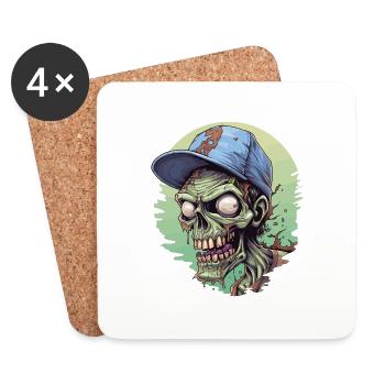 Halloween Spooky Horror Zombie Zombies - Coasters (set of 4) - white - Front