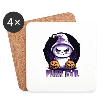 Costume d'Halloween Trick or Treat Décorations - Dessous de verre (lot de 4) - blanc - Devant