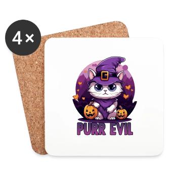 Kawaii Cat Costume Halloween Party Costume Cats - Coasters (set of 4) - white - Front