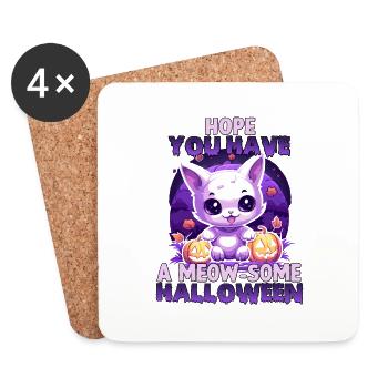 Kawaii Stuff Halloween Cats Costume Gift - Coasters (set of 4) - white - Front