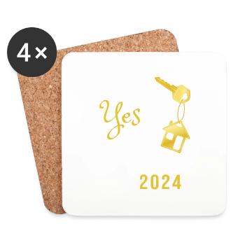 We Said Yes To The Address 2024 - Coasters (set of 4) - white - Front