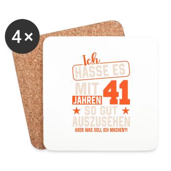 Vintage 41 Geburtstag Retro Style - Untersetzer (4er-Set) - Weiß - Vorne