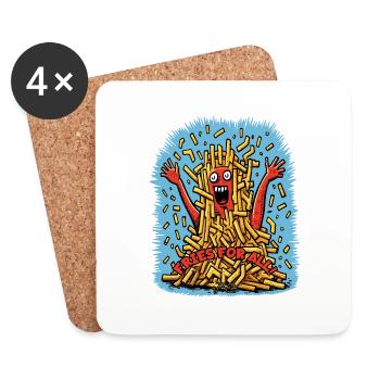 Des frites pour tous - Dessous de verre (lot de 4) - blanc - Devant