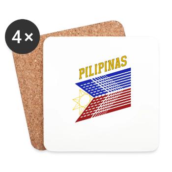 Philippines drapeau philippin fierté je cadeau - Dessous de verre (lot de 4) - blanc - Devant