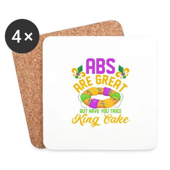Abs Are Great But Have You Tried King Cake Mardi G - Untersetzer (4er-Set) - Weiß - Vorne