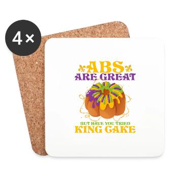 Abs Are Great But Have You Tried King Cake Party M - Untersetzer (4er-Set) - Weiß - Vorne