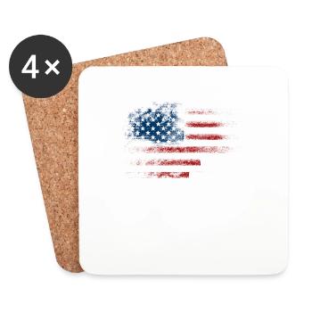 USA Husband Daddy Protector Hero - Untersetzer (4er-Set) - Weiß - Vorne