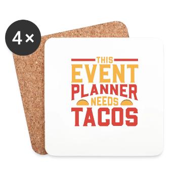 Taco Mexican Food Tacos - Coasters (set of 4) - white - Front