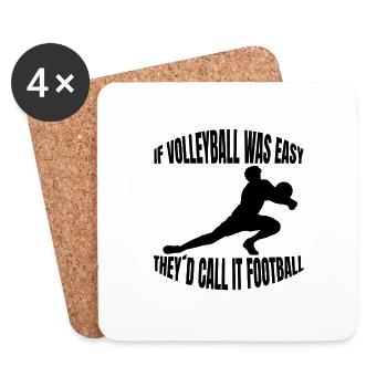 Volley-ball Volley-ball de plage cadeau Joueur de volley-ball - Dessous de verre (lot de 4) - blanc - Devant