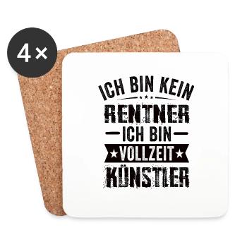 Ich Bin Kein Rentner Ich Bin Vollzeit Künstler - Untersetzer (4er-Set) - Weiß - Vorne
