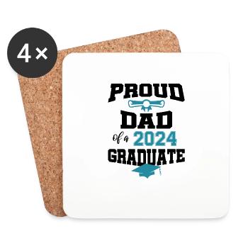 Absolvent Sponsion Graduate stolzer Vater 2024 - Untersetzer (4er-Set) - Weiß - Vorne