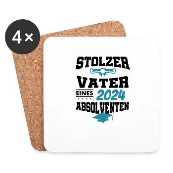 Absolvent Sponsion Graduate stolzer Vater 2024 - Untersetzer (4er-Set) - Weiß - Vorne