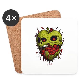 Ein Zombieherz eines Zombie der Zombies - Untersetzer (4er-Set) - Weiß - Vorne