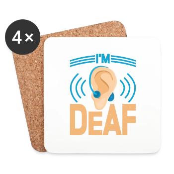 I'm Deaf 35 - Untersetzer (4er-Set) - Weiß - Vorne