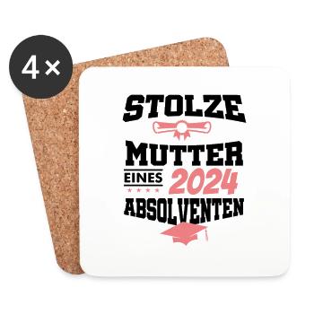 Absolvent Student Sponsion Graduate stolze Mutter - Untersetzer (4er-Set) - Weiß - Vorne